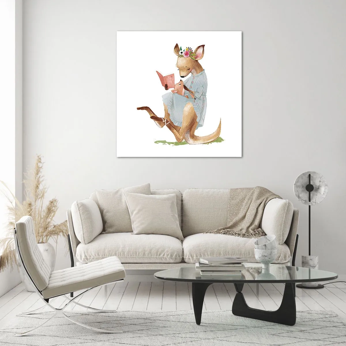 Tablou pe sticlă - Citește-mi, mamă - 70x70 cm