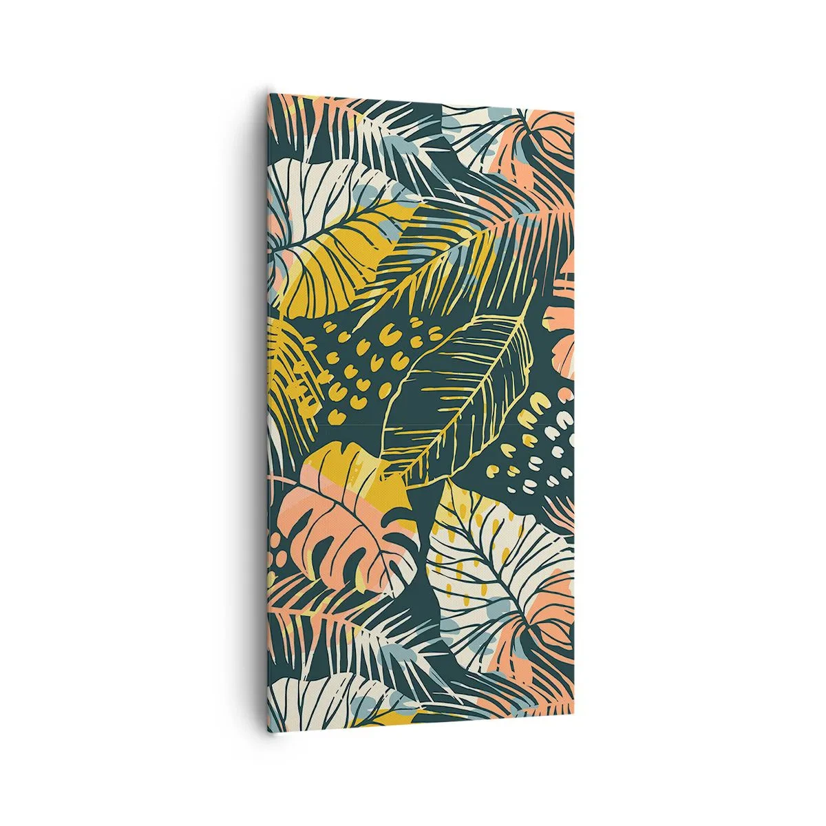 Tablou pe pânză - Fantezie cu frunze - 65x120 cm