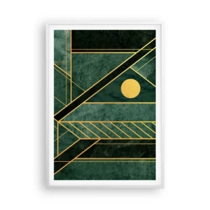 Poster în ramă albă - Dinamica aurului și a azurului - 70x100 cm