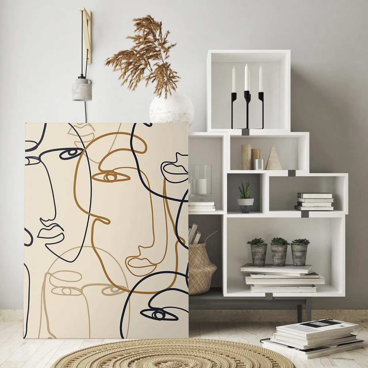 Tablou pe sticlă - Portret multiplicat - 80x120 cm