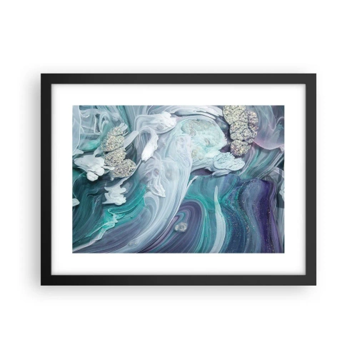 Poster în ramă neagră - Râuri de albastru - 40x30 cm