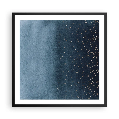Poster în ramă neagră - Compoziție - faze albastre - 60x60 cm