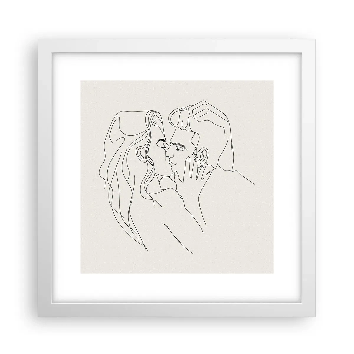 Poster în ramă albă - Încurcați în sentimente - 30x30 cm