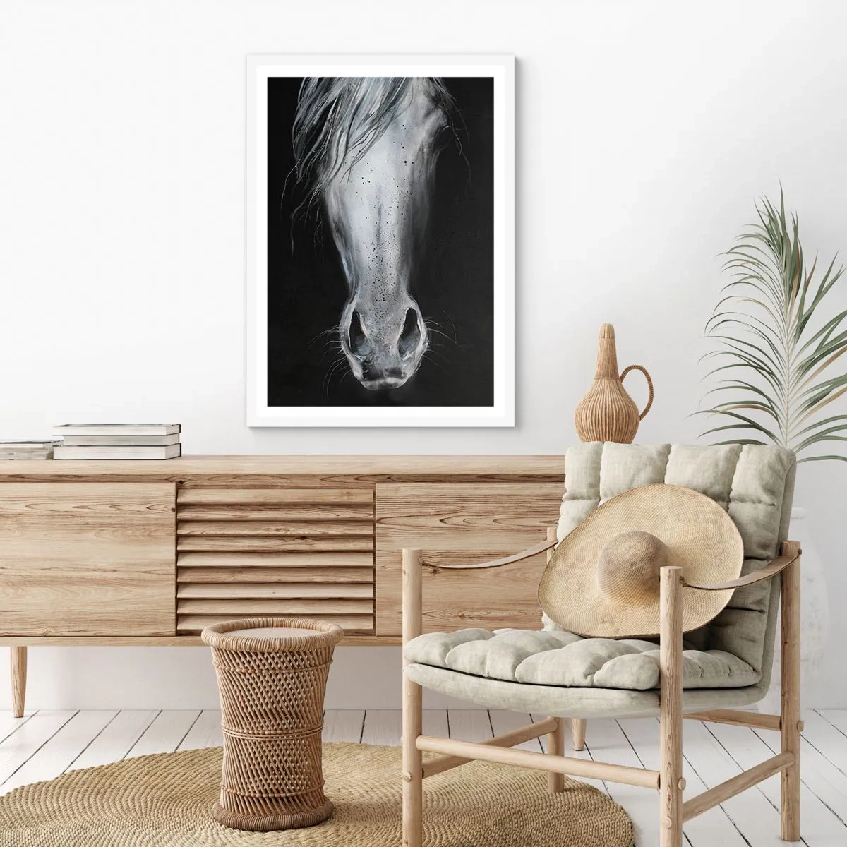 Poster în ramă albă - O privire seducătoare - 50x70 cm