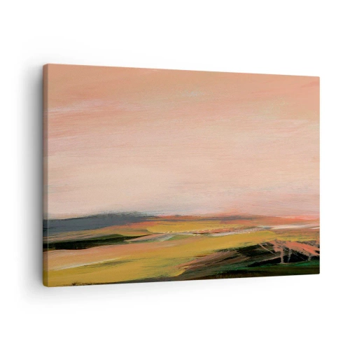 Tablou pe pânză Canvas - Un peisaj în nuanțe de roz și auriu - 70x50cm - Tonalitatea de roz - Decorațiune modernă pentru perete pentru living și dormitor ARTTOR