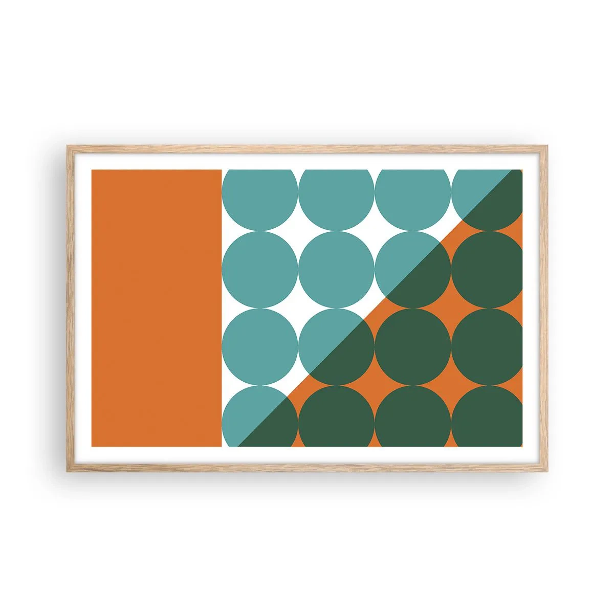 Poster în ramă de stejar deschis - Sus și pe diagonală - 91x61 cm