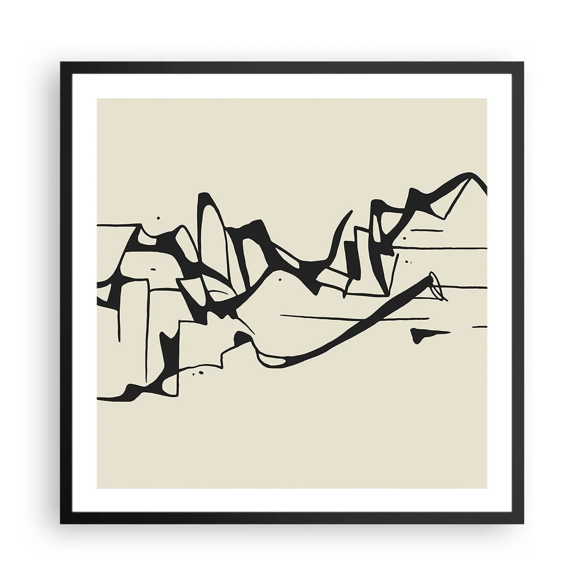 Poster în ramă neagră - Poate că peisajul - 60x60 cm