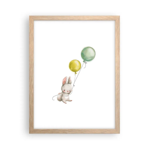 Poster în ramă de stejar deschis - Voi zbura și eu! - 30x40 cm