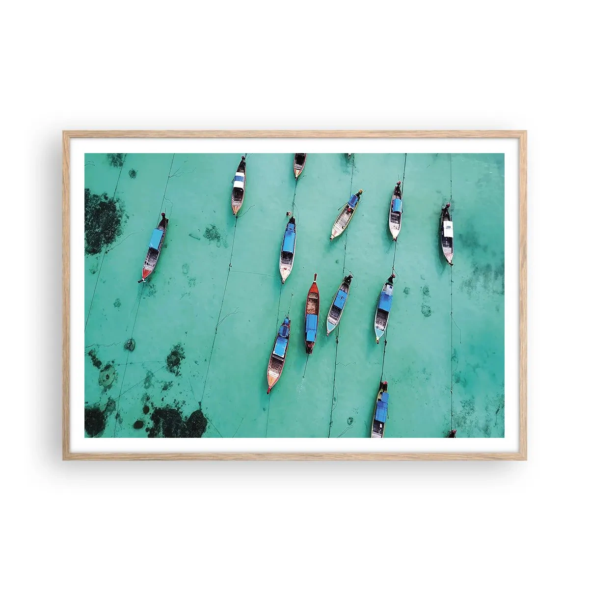 Poster în ramă de stejar deschis - În așteptare - 100x70 cm