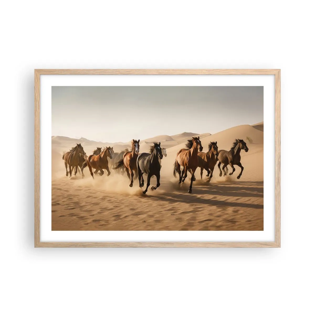 Poster în ramă de stejar deschis - Liberi ca vântul - 70x50 cm