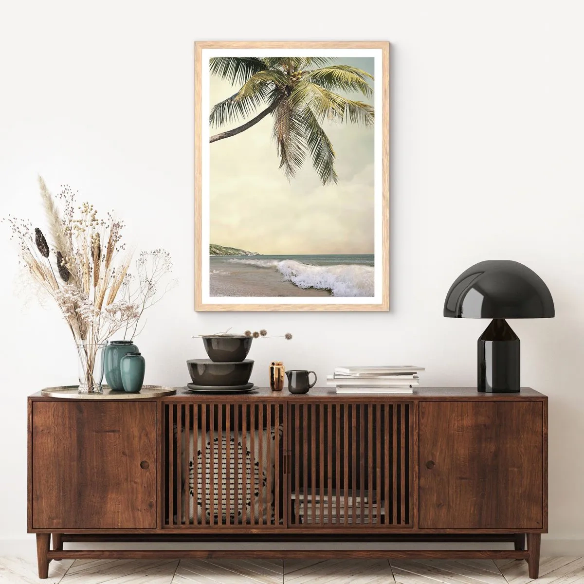 Poster în ramă de stejar deschis - Vis tropical - 40x50 cm