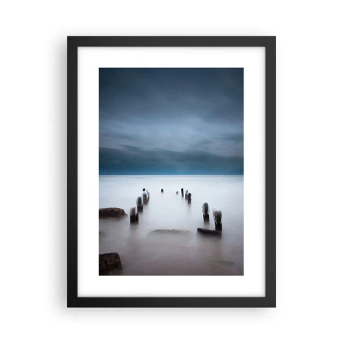 Poster în ramă neagră - Un lac în ceața calmă - 30x40 cm