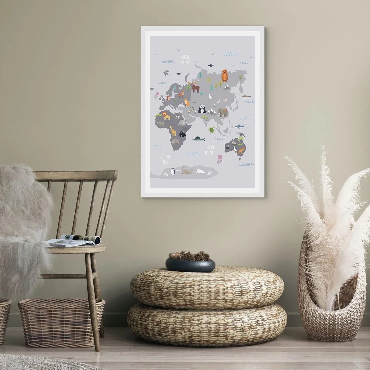 Poster în ramă albă - Spune-mi de unde ești... - 30x40 cm
