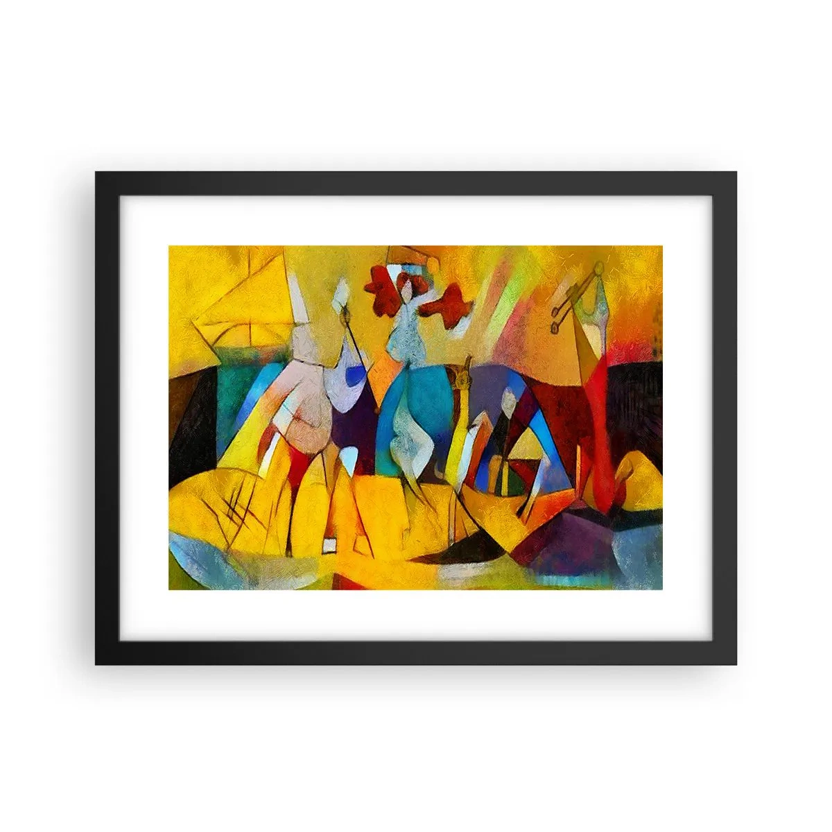 Poster în ramă neagră - Soare - viață - bucurie - 40x30 cm