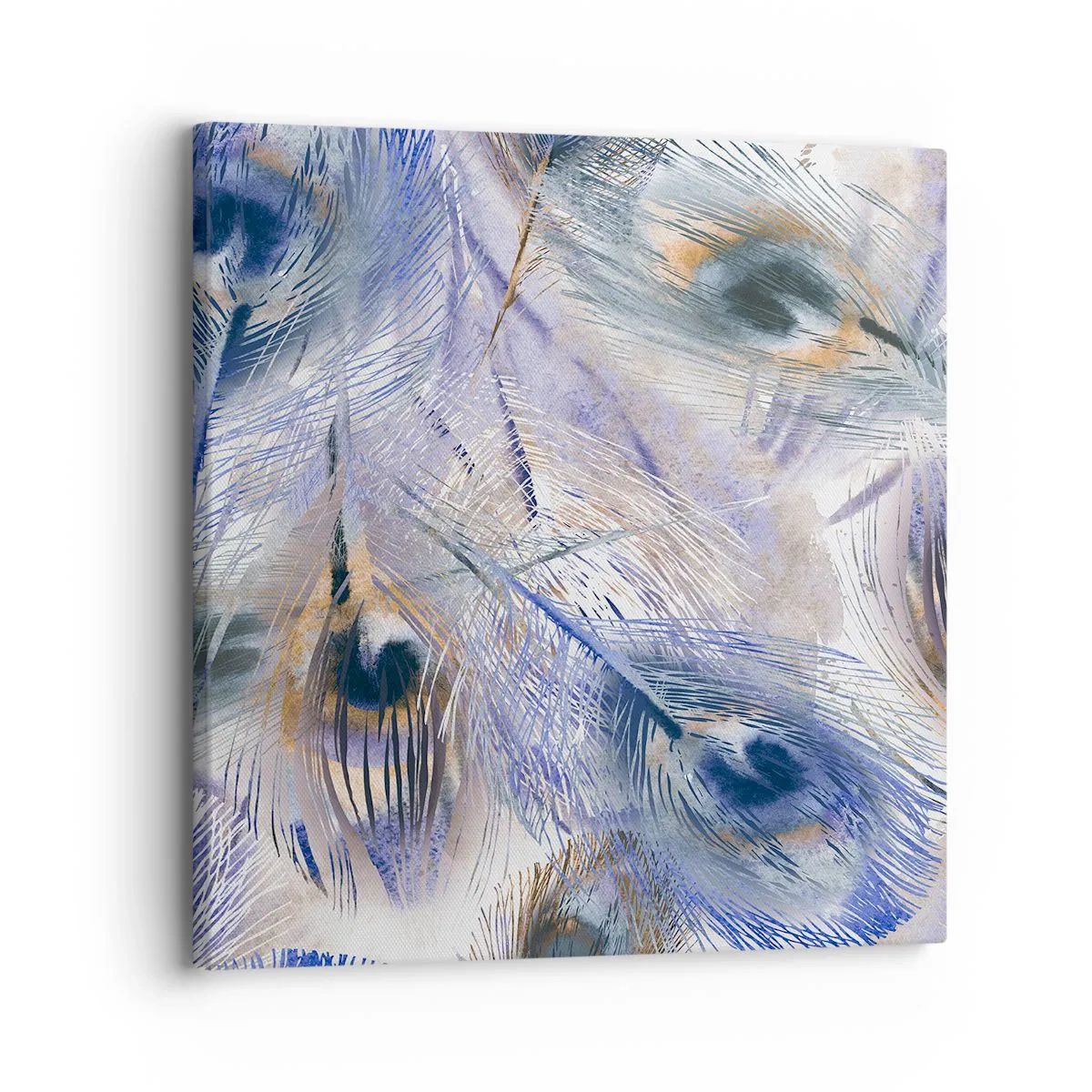 Tablou pe pânză - Compoziția penelor de păun - 30x30 cm