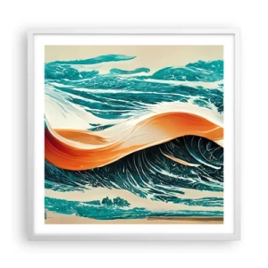 Poster în ramă albă - Visul unui surfer - 60x60 cm