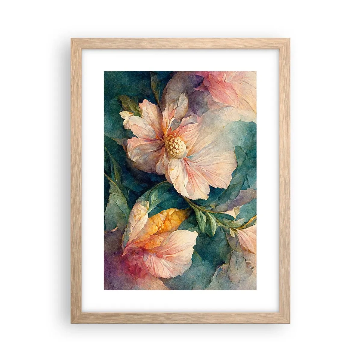 Poster în ramă de stejar deschis - Subtilitate pură - 30x40 cm