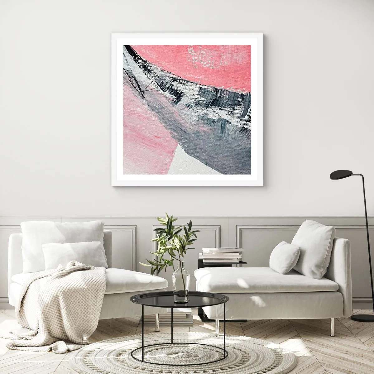 Poster în ramă albă - Compoziție adaptată - 60x60 cm