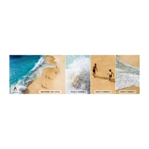 Mostră tapet autocolant Deluxe Sticker - Și apoi soarele, plaja... - plajă, Malul oceanului, Mare - 100x30 cm