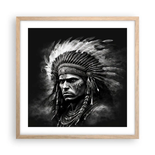 Poster în ramă de stejar deschis - Conducător și luptător - 50x50 cm