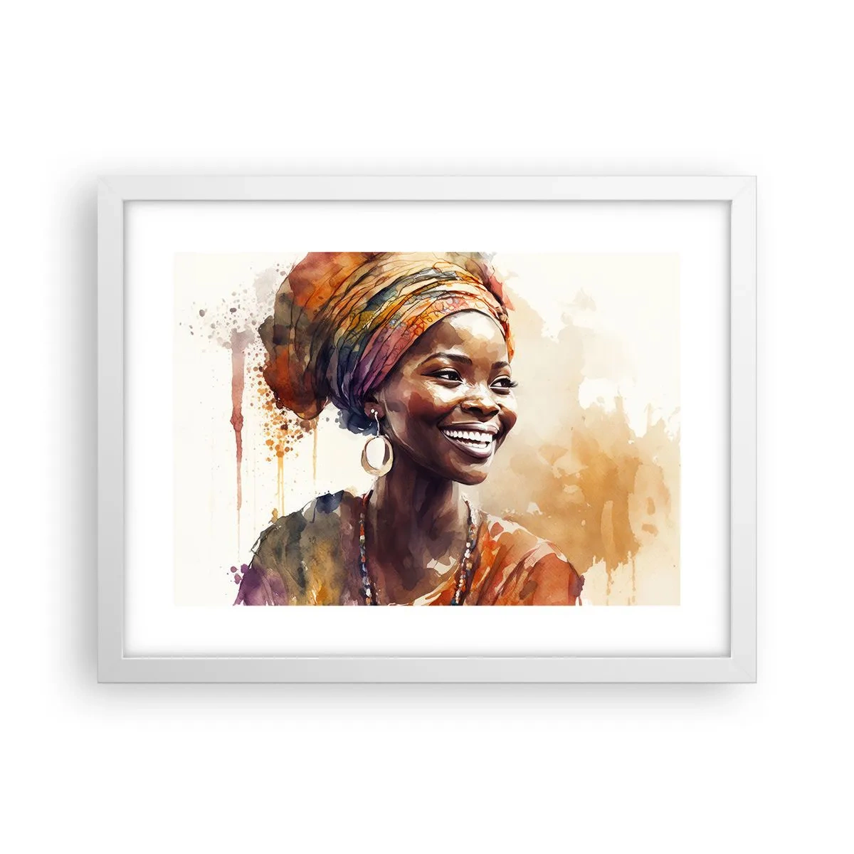 Poster în ramă albă - Regina africană - 40x30 cm