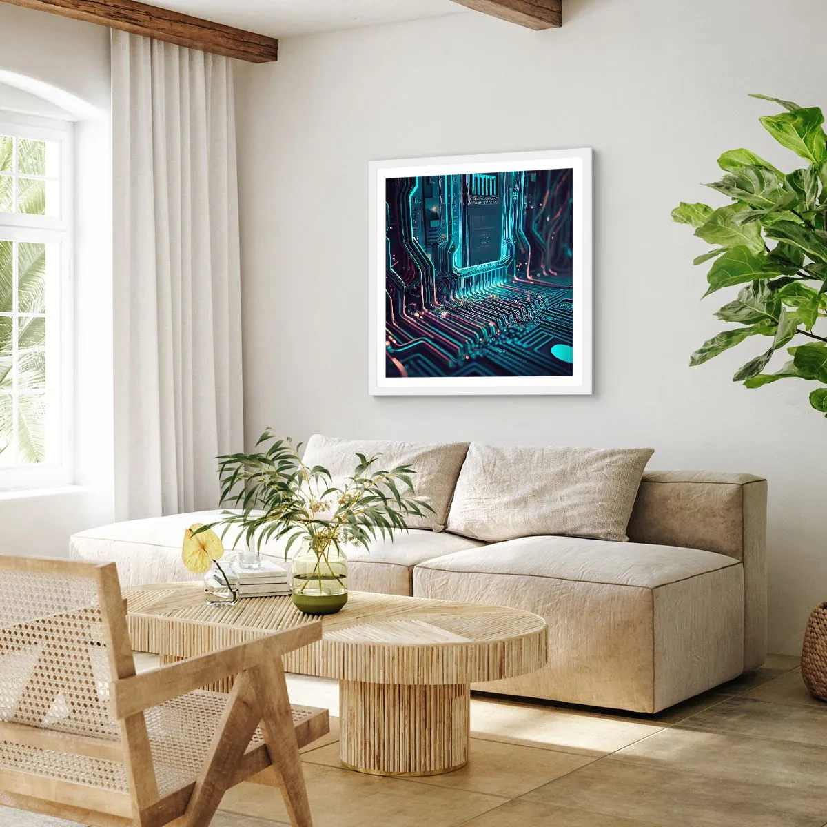 Poster în ramă albă - Iată la ce mă gândesc... - 60x60 cm