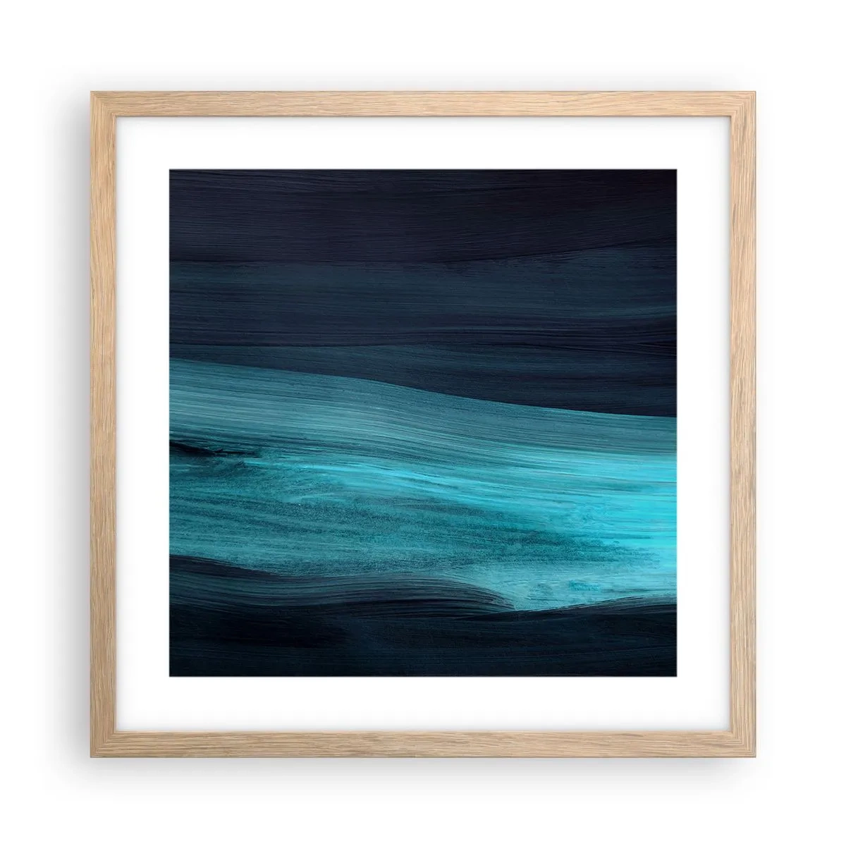 Poster în ramă de stejar deschis - Du-te cu fluxul - 40x40 cm