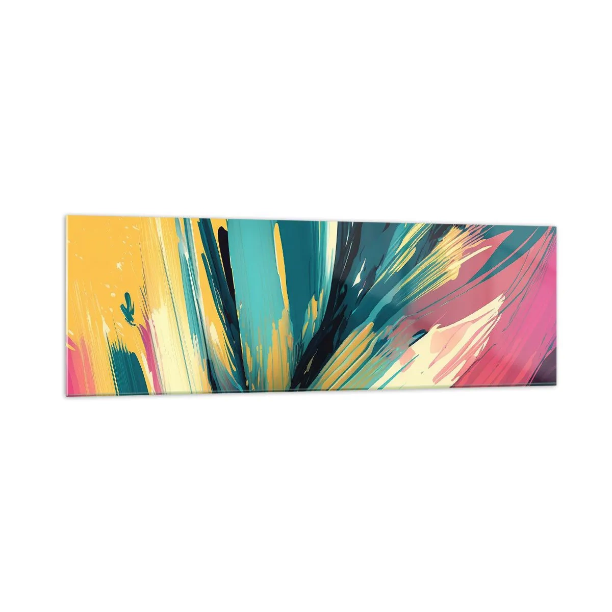 Tablou pe sticlă - Compoziția - o explozie de bucurie - 160x50 cm