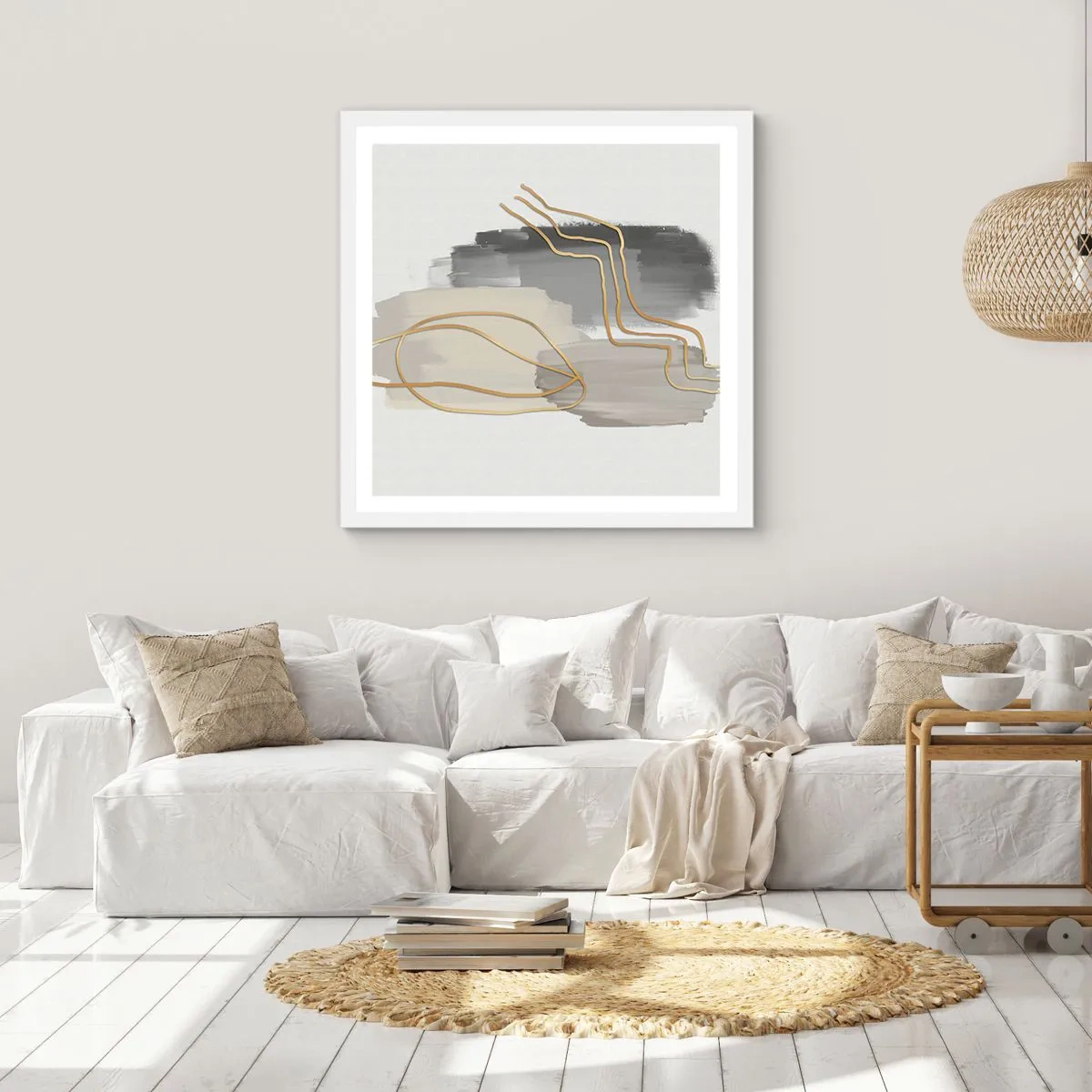 Poster în ramă albă - Persistență și mișcare - 50x50 cm