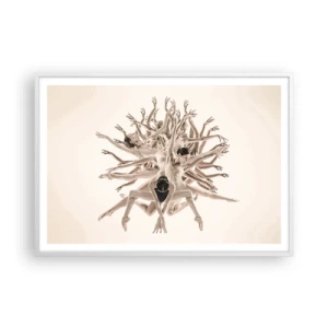Poster în ramă albă - Înflorirea în dans - 100x70 cm