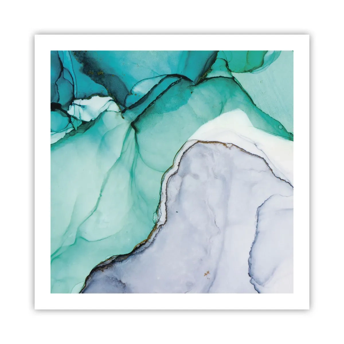 Poster - Studiu în turcoaz - 60x60 cm