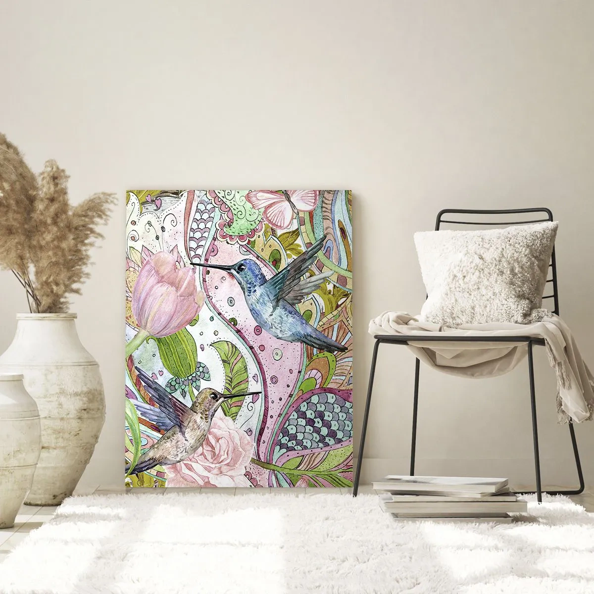 Tablou pe sticlă - Încurcat în viță de vie - 70x100 cm