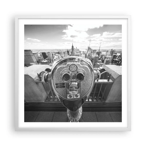 Poster în ramă albă - Orașul de deasupra orașelor - 60x60 cm