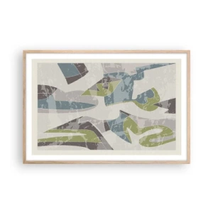 Poster în ramă de stejar deschis - Compoziție din spatele geamului - 91x61 cm