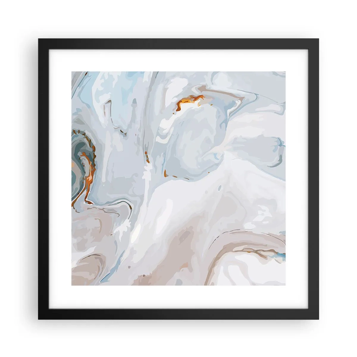 Poster în ramă neagră - Albul ridicat - 40x40 cm