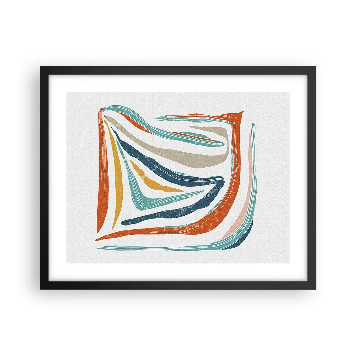 Poster în ramă neagră - Abstracție prietenoasă și zâmbitoare - 50x40 cm