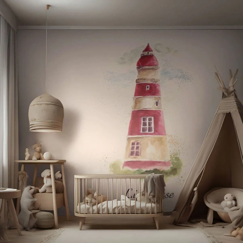 Fototapetă personalizată Premium Canvas - Întotdeauna vreme bună - Far, Litoral, Mare