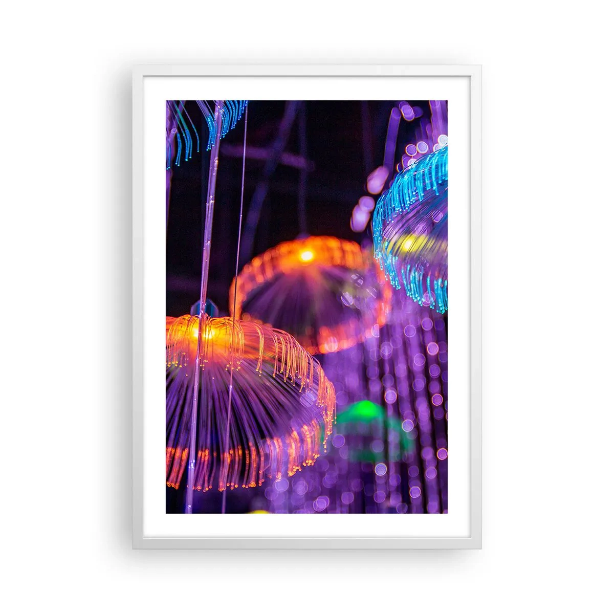 Poster în ramă albă - Fântână de lumină - 50x70 cm