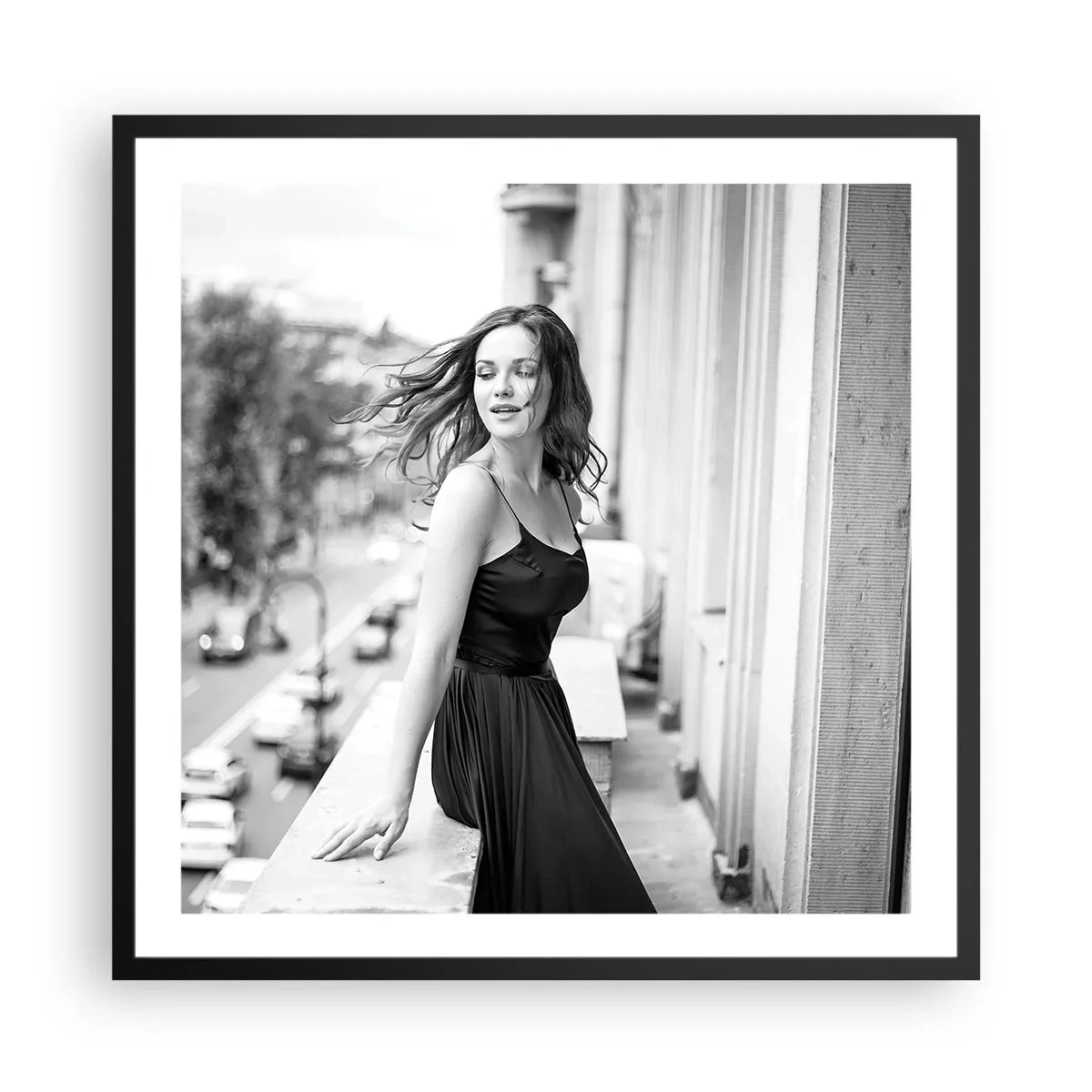 Poster în ramă neagră - Cu siguranță e o fată pariziană - 60x60 cm