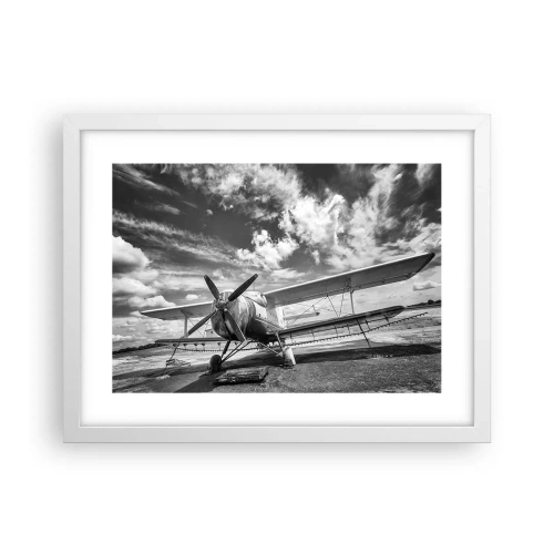 Poster în ramă albă - Abia aștept! - 40x30 cm