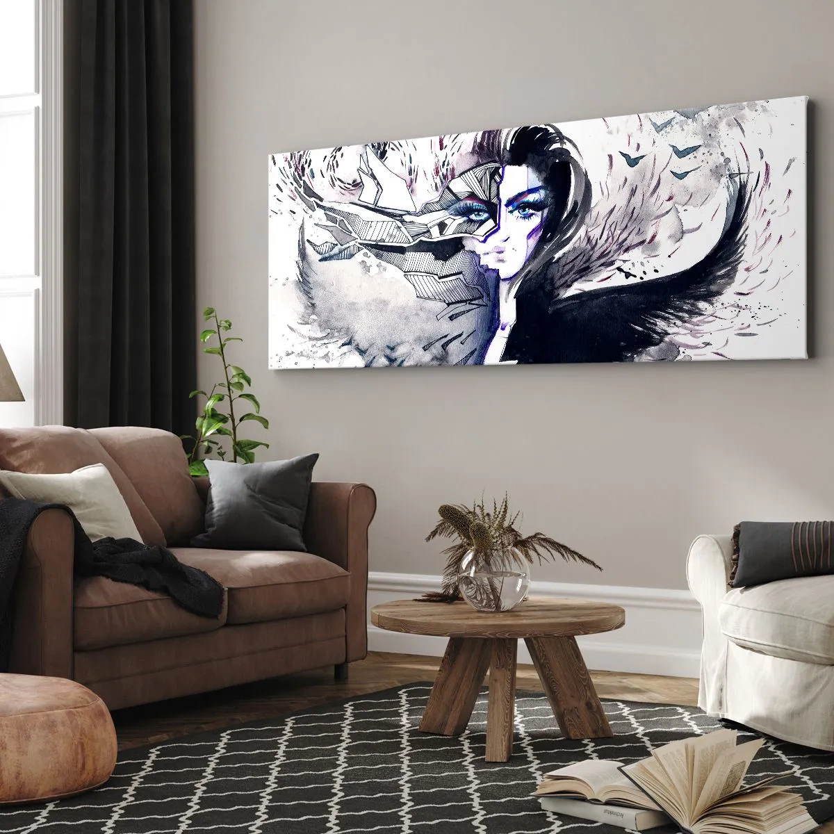 Tablou pe pânză - Demonică și frumoasă - 160x50 cm