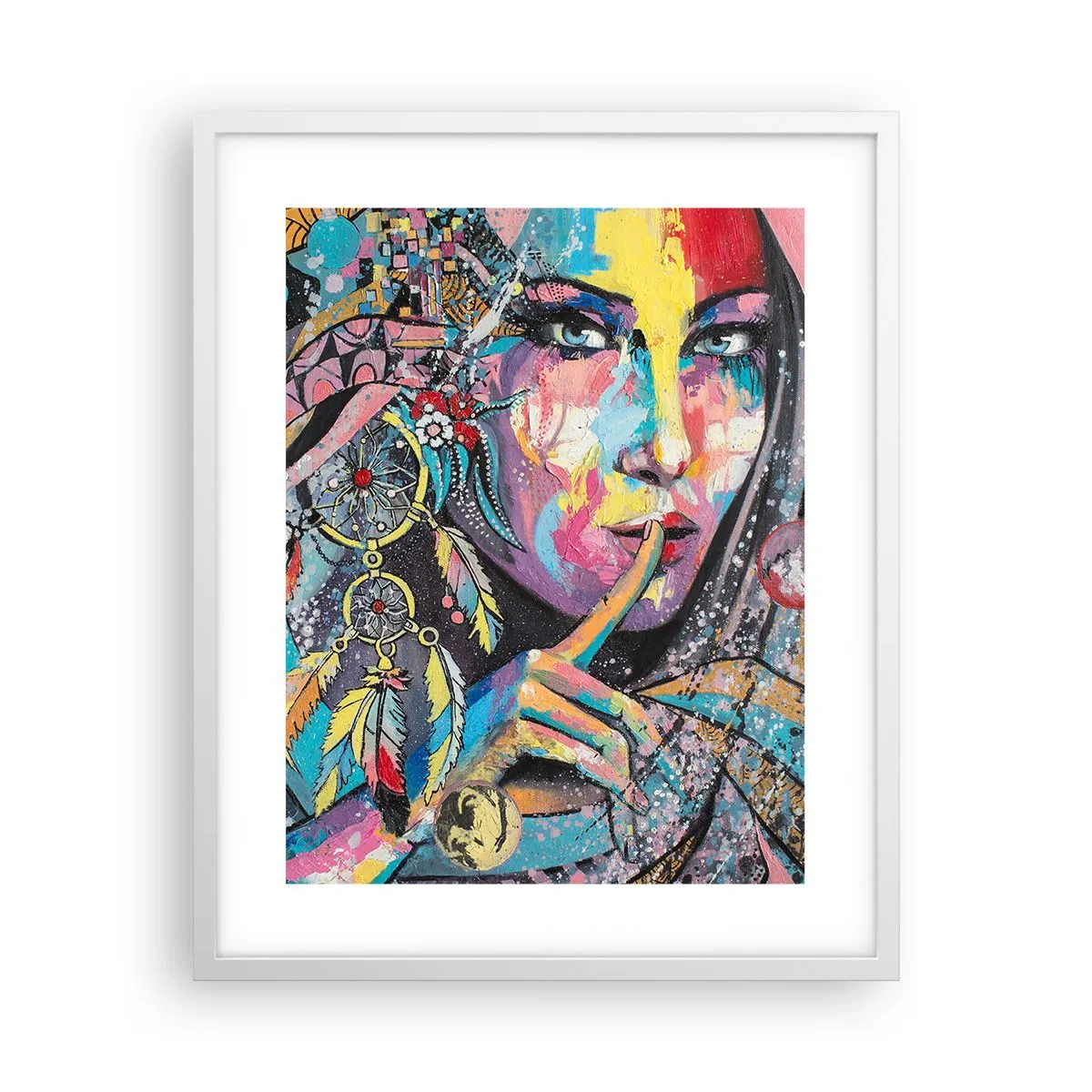 Poster în ramă albă - Taci până când înțelegi - 40x50 cm