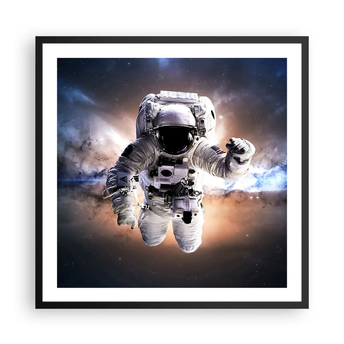 Poster în ramă neagră - Salutări din spațiul cosmic - 60x60 cm