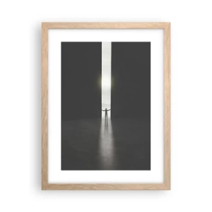 Poster în ramă de stejar deschis - Un pas spre un viitor luminos - 30x40 cm