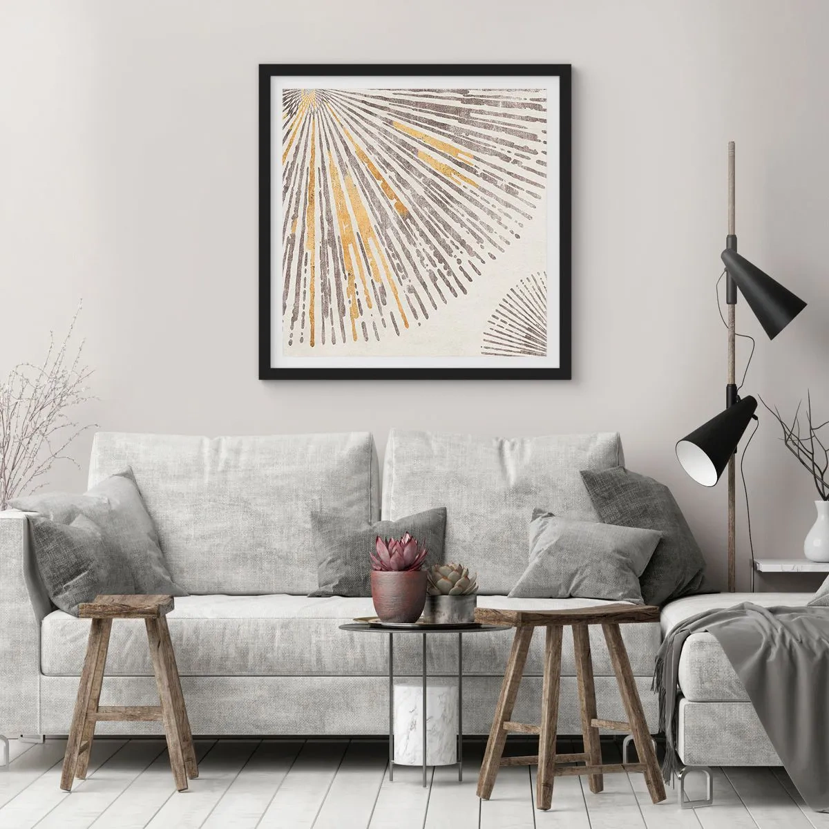 Poster în ramă neagră - Frumusețea razei - 50x50 cm