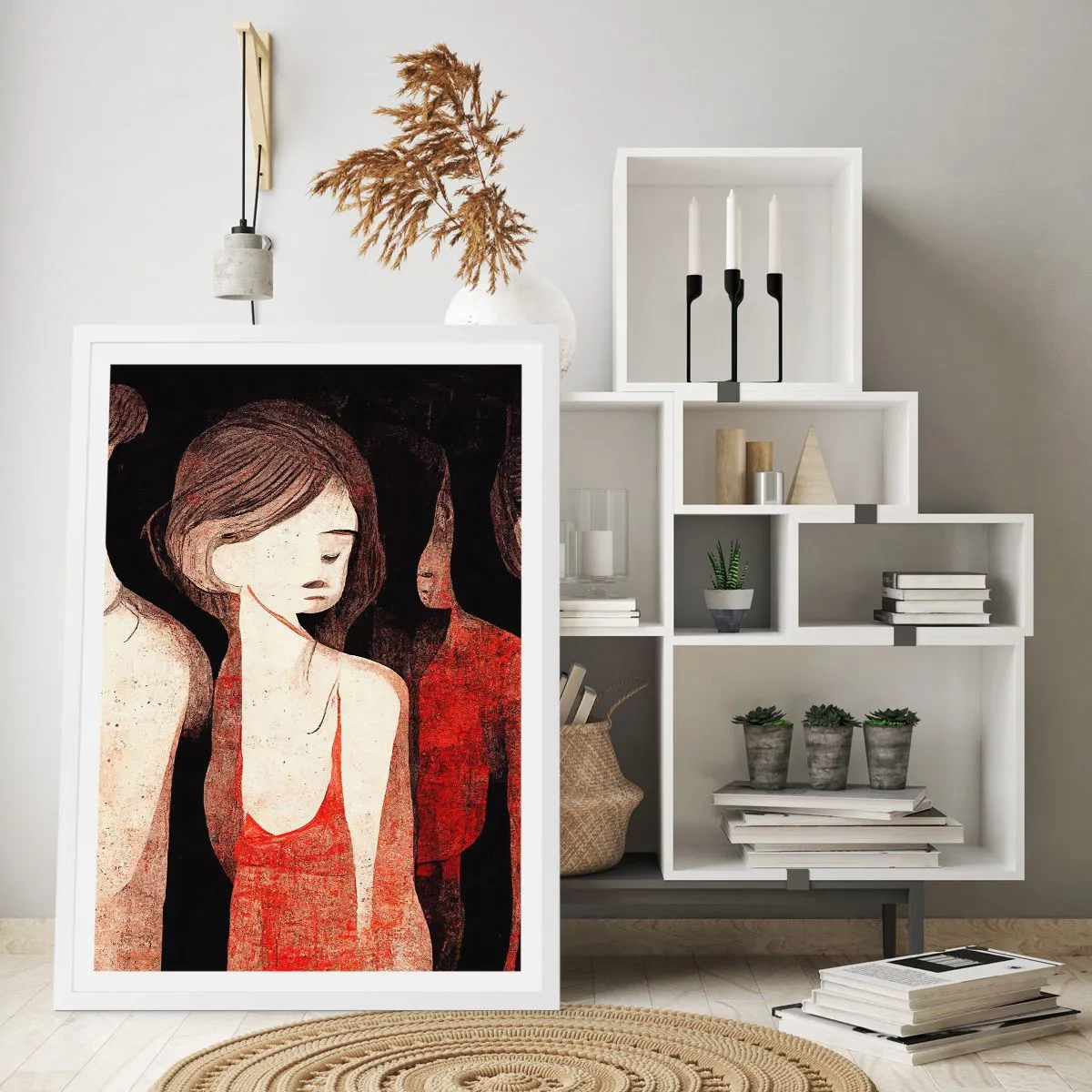 Poster în ramă albă - Madonele întunericului - 30x40 cm