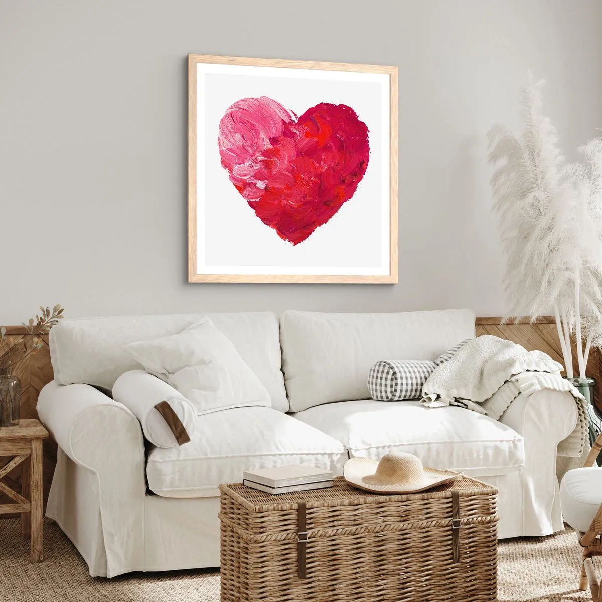 Poster în ramă de stejar deschis - All you need is love - 40x40 cm