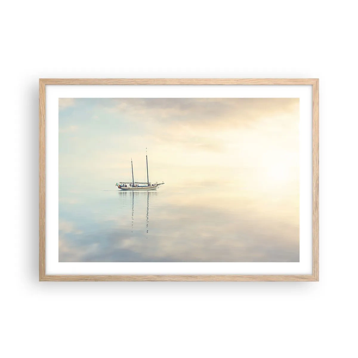 Poster în ramă de stejar deschis - În tăcerea mării - 70x50 cm
