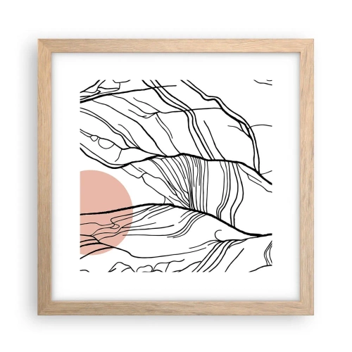 Poster în ramă de stejar deschis - Într-o rețea de crengi - 30x30 cm