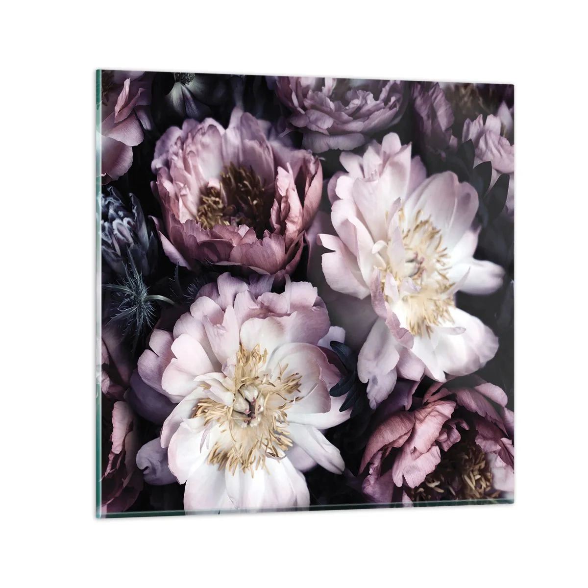 Tablou pe sticlă - Buchet în stil vechi - 40x40 cm